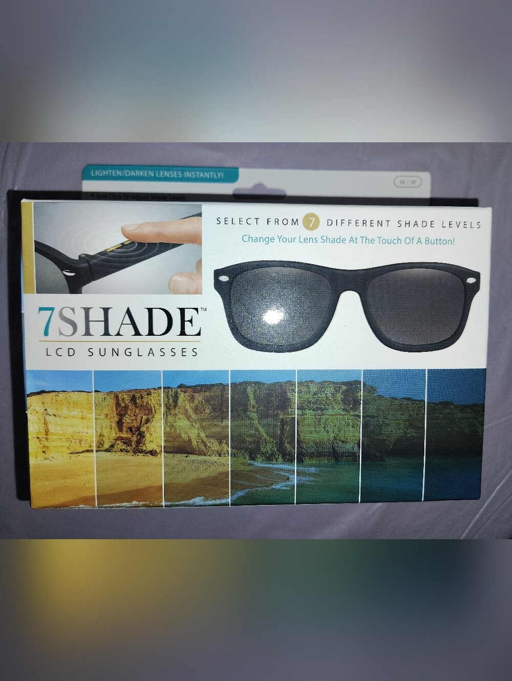 7Shade LCD Sunglasses — Black Frame with Dark Lenses Unisex